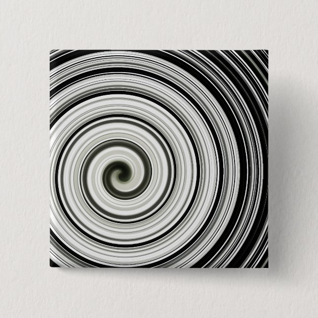 Badge Carré 5 Cm spirale noire et blanche (Devant)