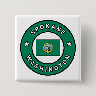 Badge Carré 5 Cm Spokane Washington