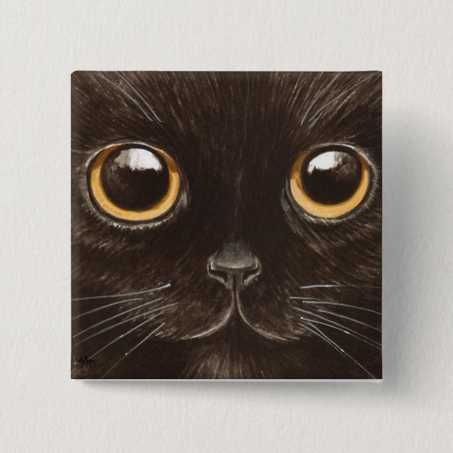 Badge Carré 5 Cm Spookie le chat (Devant)