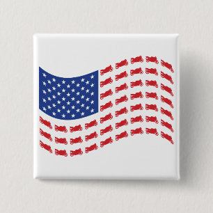 Badge Carré 5 Cm sPORT-bIKE-fLAG-wAVE
