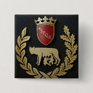 Badge Carré 5 Cm +SPQR Boto Pro Rome