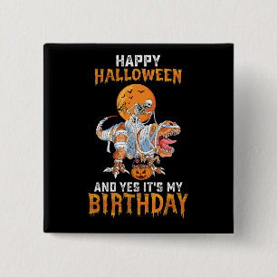 Badge Carré 5 Cm Squelette d'Halloween d'anniversaire à cheval sur 
