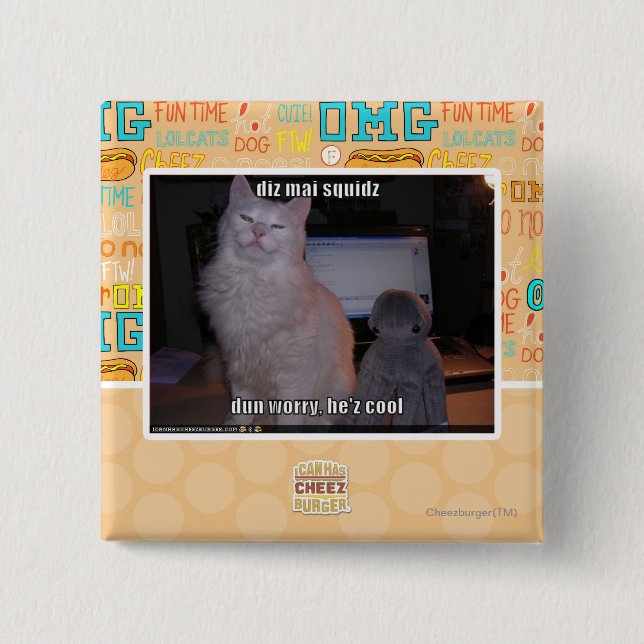 Badge Carré 5 Cm squidz de l'AMI de diz (Devant)
