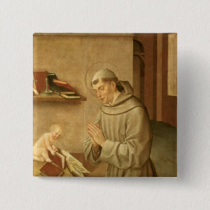 Badge Carré 5 Cm St Anthony de Padoue