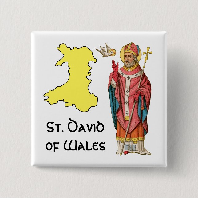Badge Carré 5 Cm St. David of Wales (P 001) avec plan (Devant)