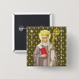 Badge Carré 5 Cm St. Etheldreda (Audrey) (P 003)