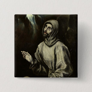 Badge Carré 5 Cm St Francis d'Assisi