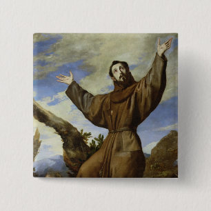 Badge Carré 5 Cm St Francis d'Assisi 1642