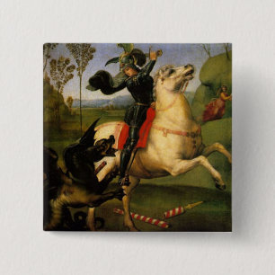 Badge Carré 5 Cm St George et le dragon