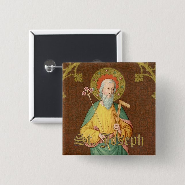 Badge Carré 5 Cm St. Joseph (SAU 35) (Devant & derrière)
