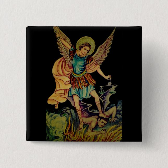 Badge Carré 5 Cm St Michael Arkhangel (Devant)