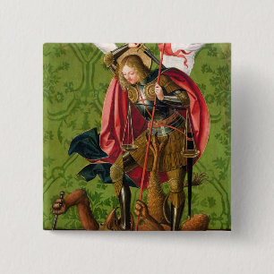 Badge Carré 5 Cm St Michael tuant le dragon