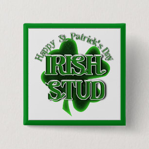 Badge Carré 5 Cm St. Patrick's Day Irish Stud