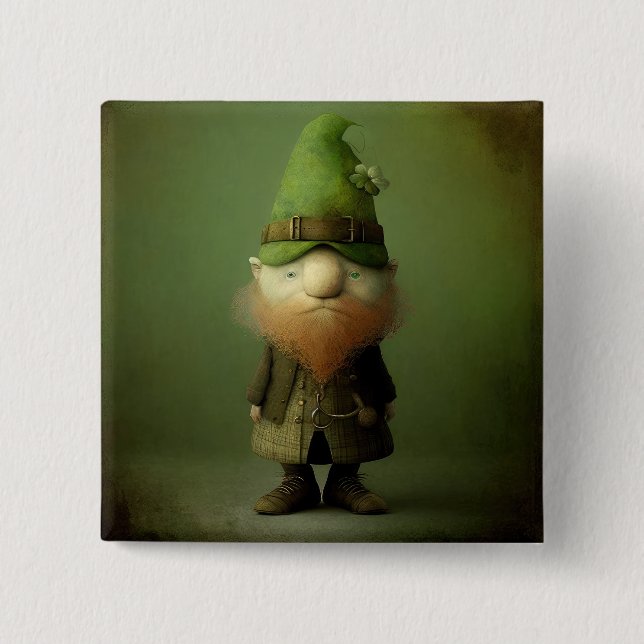 Badge Carré 5 Cm St. Patrick's Leprechaun #4 (Devant)