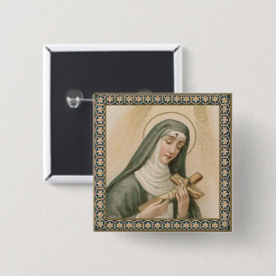Badge Carré 5 Cm St. Rita de Cascia (M 015) Carré