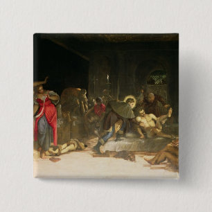 Badge Carré 5 Cm St Roch traitant la peste