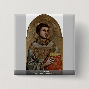 Badge Carré 5 Cm St Stephen par Giotto Di Bondone