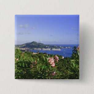 Badge Carré 5 Cm St. Thomas, îles Vierges américaines. Charlotte