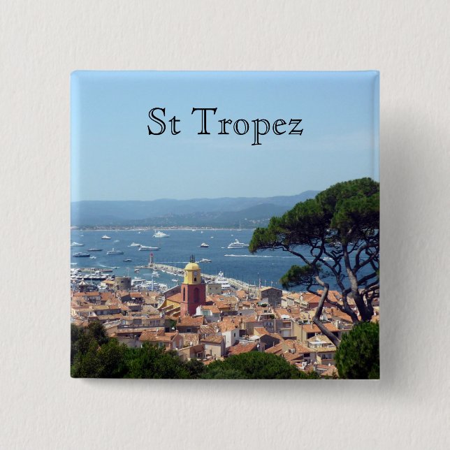 Badge Carré 5 Cm St Tropez France (Devant)