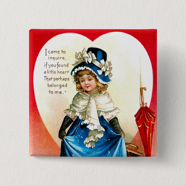 Badge Carré 5 Cm St. Valentine's Greeting (Devant)