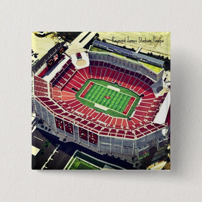 Badge Carré 5 Cm Stade Raymond James, Tampa, FL (Devant)