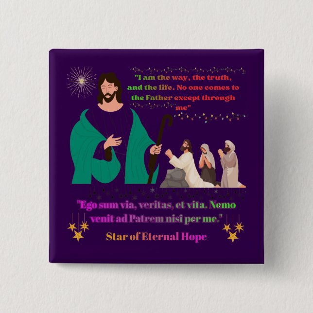 Badge Carré 5 Cm Star of Eternal Hope dark purple (Devant)