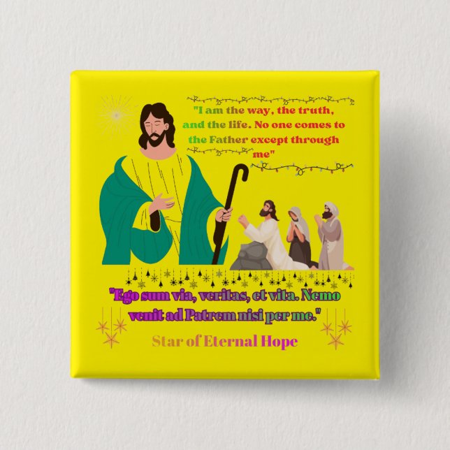 Badge Carré 5 Cm Star of Eternal Hope yellow (Devant)