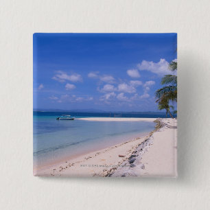 Badge Carré 5 Cm Station de vacances sur la plage