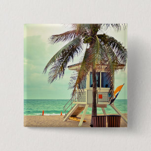 Badge Carré 5 Cm Station Florida de maître nageur
