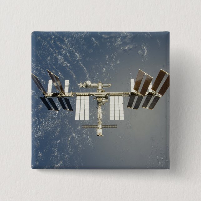 Badge Carré 5 Cm Station spatiale internationale (Devant)