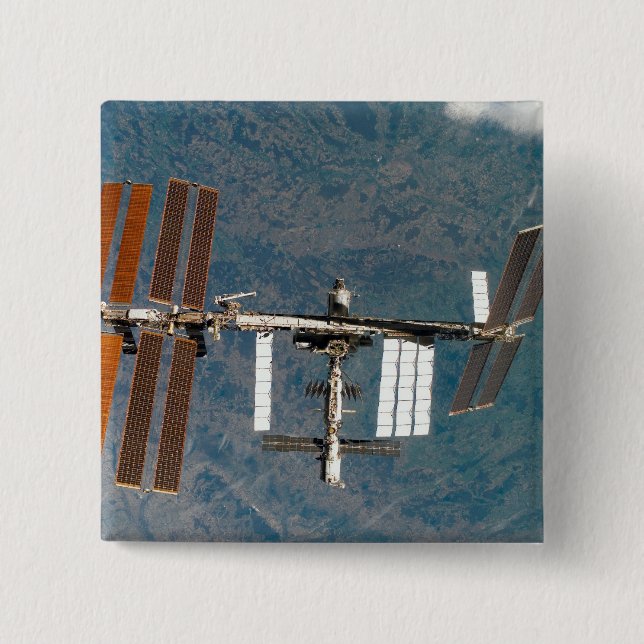 Badge Carré 5 Cm Station spatiale internationale 15 (Devant)