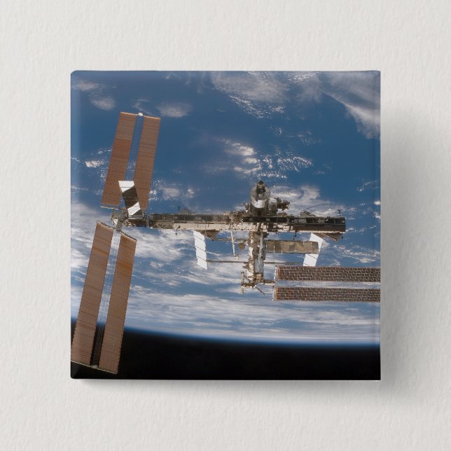 Badge Carré 5 Cm Station spatiale internationale 17 (Devant)