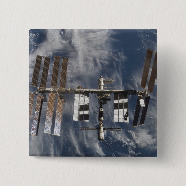 Badge Carré 5 Cm Station spatiale internationale 25 (Devant)