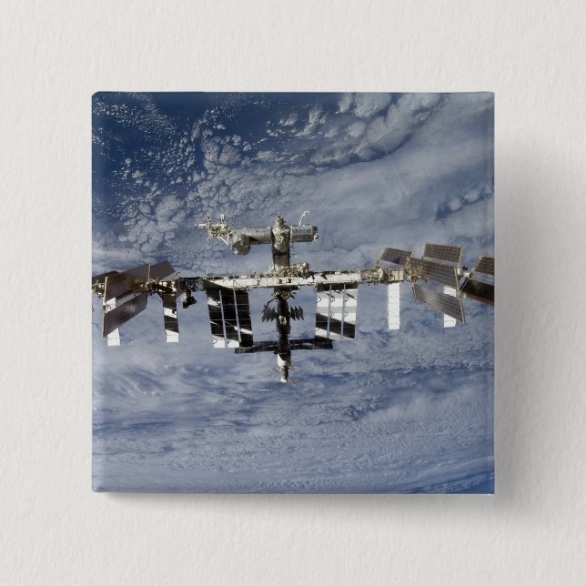 Badge Carré 5 Cm Station spatiale internationale 28 (Devant)