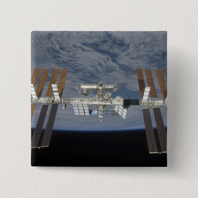 Badge Carré 5 Cm Station spatiale internationale 3 (Devant)