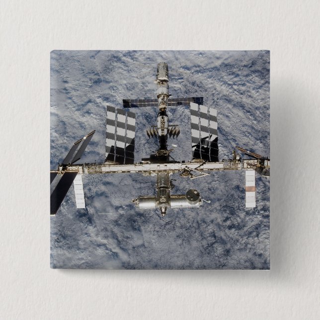 Badge Carré 5 Cm Station spatiale internationale 6 (Devant)