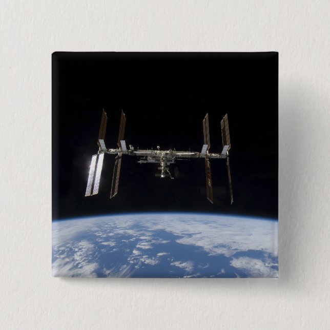 Badge Carré 5 Cm Station spatiale internationale 9 (Devant)