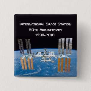 Badge Carré 5 Cm Station spatiale internationale ISS 20e anniversai