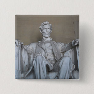 Badge Carré 5 Cm Statue d'Abraham Lincoln