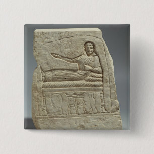 Badge Carré 5 Cm Stela funéraire au nom de la dame Artemis, franc
