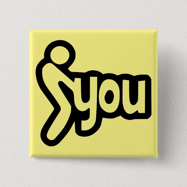 Badge Carré 5 Cm Stick Figure Fing Screw You #USAPatriotGraphics (Devant)