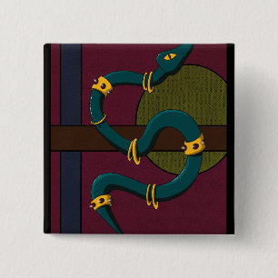 Badge Carré 5 Cm Sticker Carré Snake