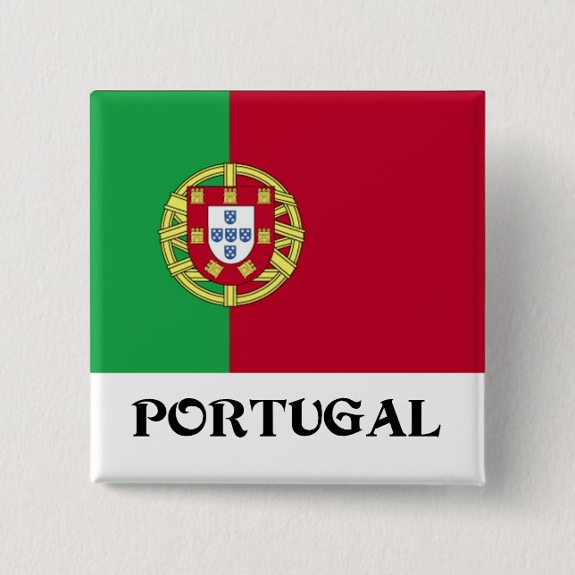 Badge Carré 5 Cm Sticker du drapeau du Portugal (Devant)