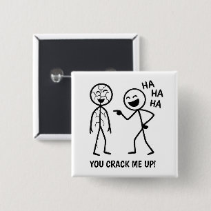 Badge Carré 5 Cm Stickman drôle