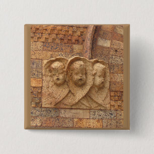Badge Carré 5 Cm Stone Citizens trois nourrissons en granit