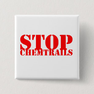 Badge Carré 5 Cm Stop Chemtrails - Botton Carré