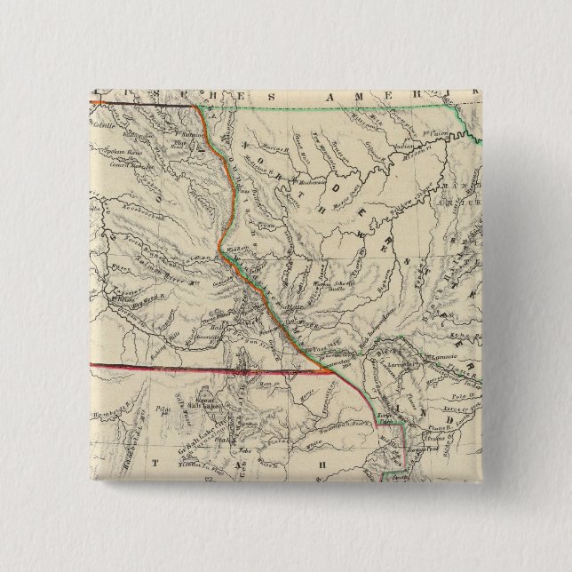 Badge Carré 5 Cm Sud-Ouest des États-Unis (Devant)