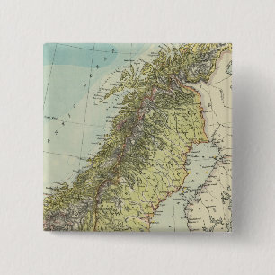 Badge Carré 5 Cm Suède, Norvège, Danemark