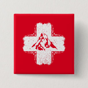 Badge Carré 5 Cm Suisse Alpes Matterhorn - Suisse