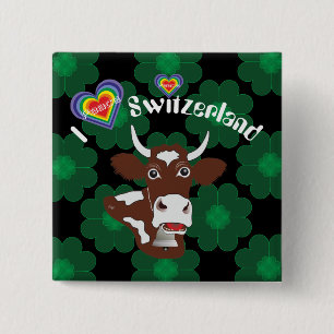 Badge Carré 5 Cm Suisse Svizzera